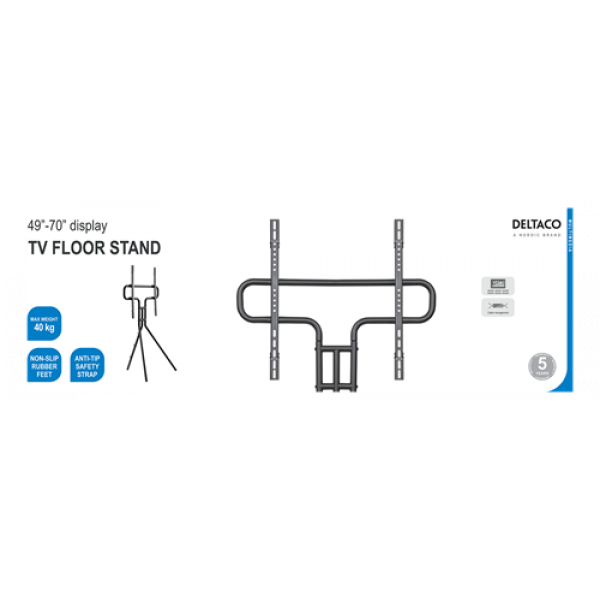 DELTACO Artistic Steel Studio TV Floor Stand ARM-1400
