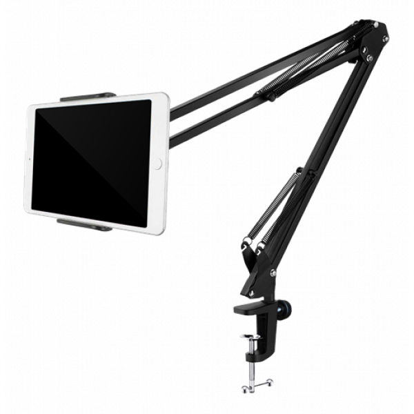 DELTACO Stativ för smartphones & surfplattor 4"-12.9", c-clamp, 360° ARM-278