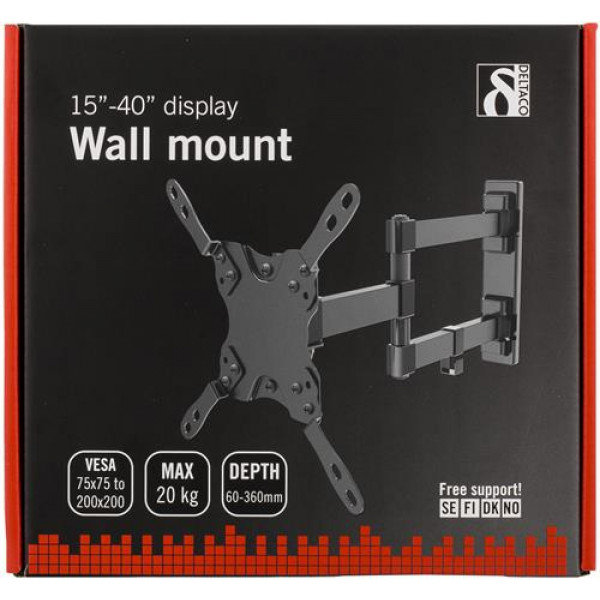 Väggfäste ARM-459 TV/Skärm 15"-40" max 20kg 3 led