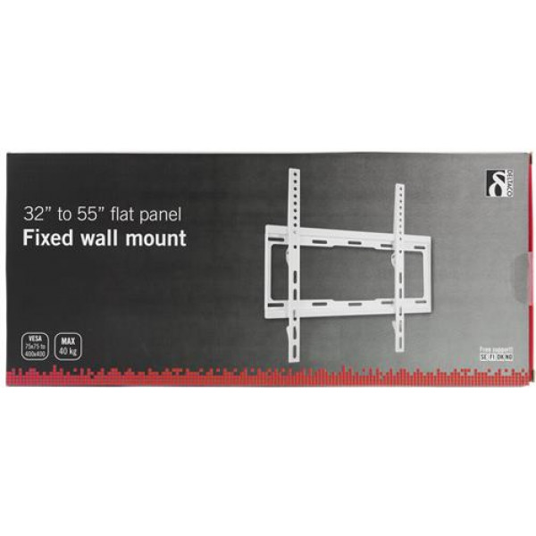 Väggfäste ARM-522, 32-55", 40 kg, VESA 75x75-400x400mm, vit