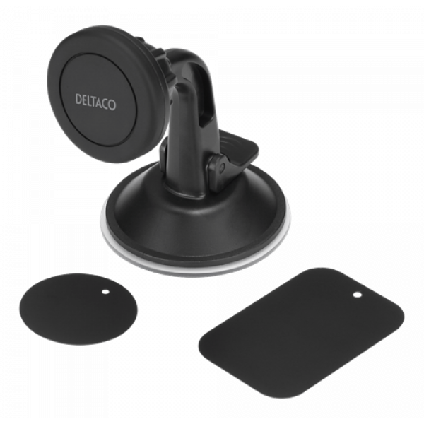 DELTACO magnetic car holder, suction mount, for mobile phone, black ARM-C103