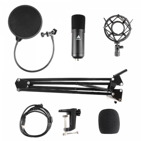 MAONO USB Podcasting Microphone Kit, mikrofon, arm med fäste, filter AU-A04