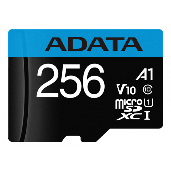 ADATA 256GB MicroSDXC UHS-I CLASS10 A1 R/W:100/25 MB/s AUSDX256GUICL10A1-RA