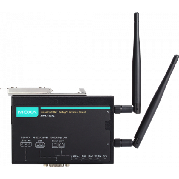 Moxa AWK-1137C Industriell trådlös klient, IEEE 802.11a/b/g/n, 2x2 MIM AWK-1137C-EU