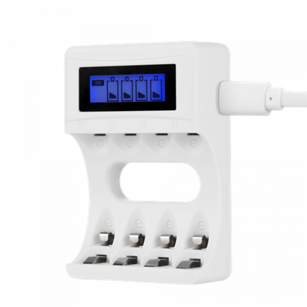 DELTACO Ultimate Ni-Mh USB charger with 4 x AAA batteries C704A4-4xAAA