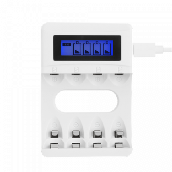 DELTACO Ultimate Ni-Mh USB charger with 4 x AAA batteries C704A4-4xAAA