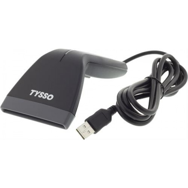 Streckkodsläsare med CCD-teknik, 80mm räckvidd, USB-ström, svart