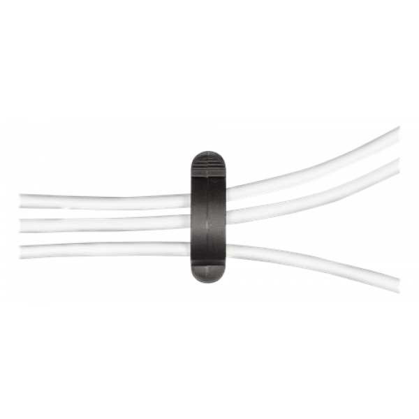 Självhäftande kabelklämma 3 platser 3-pack svart