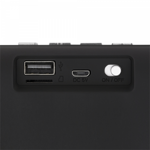 STREETZ Portable Bluetooth speaker, USB/TF/AUX/FM/handsfree, black CM770