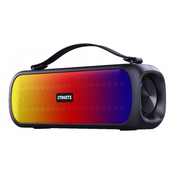 STREETZ BT Boombox 2x 7.5 W, IPX5, AUX, USB flash, LED, black CMB-110