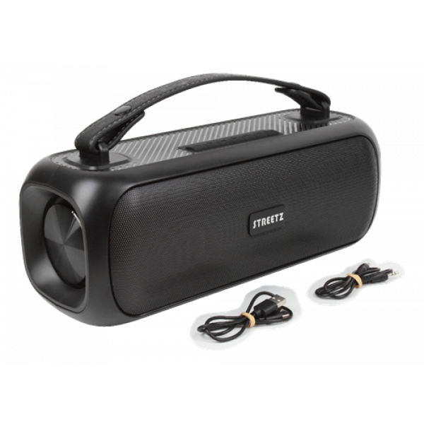 STREETZ BT Boombox 2x 7.5 W, IPX5, AUX, USB flash, LED, black CMB-110