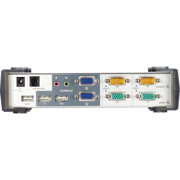ATEN KVM-switch, 1 konsol styr 2 datorer, USB, för dubbla skärmar CS1742C-AT