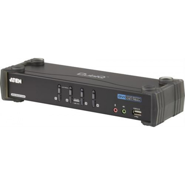 ATEN KVM-switch, 1 konsol styr 4 datorer,DVI DL/USB, 2xUSB-portar, 7.1 CS1784A-AT-G