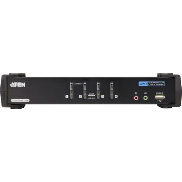 ATEN KVM-switch, 1 konsol styr 4 datorer,DVI DL/USB, 2xUSB-portar, 7.1 CS1784A-AT-G