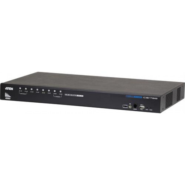 ATEN KVM-switch 1 konsol styr 8 datorer, HDMI, USB, 19" 1U CS1798-AT-G