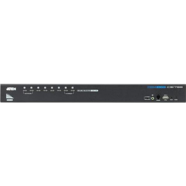 ATEN KVM-switch 1 konsol styr 8 datorer, HDMI, USB, 19" 1U CS1798-AT-G