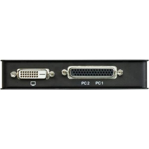 ATEN KVM-switch, 1 konsol styr 2 datorer, DVI, USB, 1920x1200, svart CS72D-AT