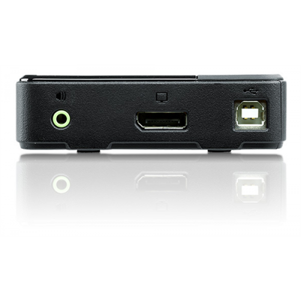 ATEN KVM-switch, 1-2, DisplayPort, USB, 3,5mm, UHD, 1,8m, svart CS782DP-AT