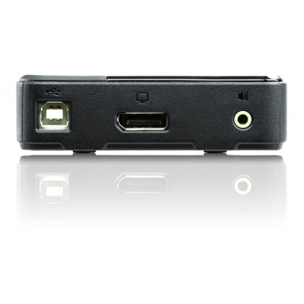 ATEN KVM-switch, 1-2, DisplayPort, USB, 3,5mm, UHD, 1,8m, svart CS782DP-AT