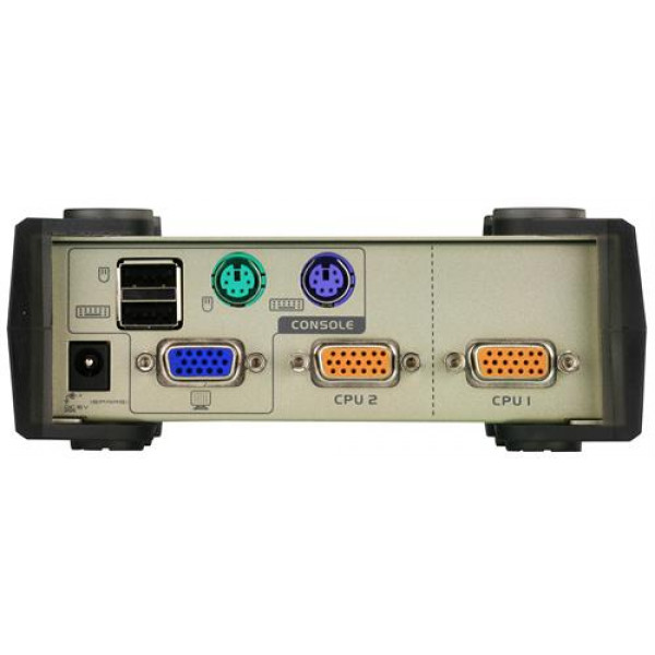 ATEN KVM-switch, 1 konsol styr 2 datorer, OSD, USB & PS/2 CS82U-AT