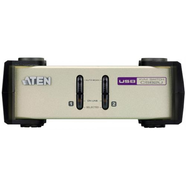 ATEN KVM-switch, 1 konsol styr 2 datorer, OSD, USB & PS/2 CS82U-AT