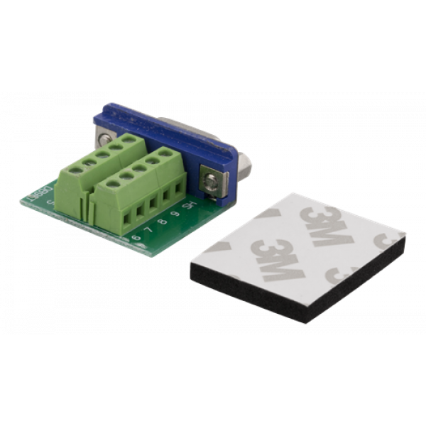 DELTACO 10-Stifts Terminalblockadapter, DE-9 hona, 10-Stifts hona, grö DC-391