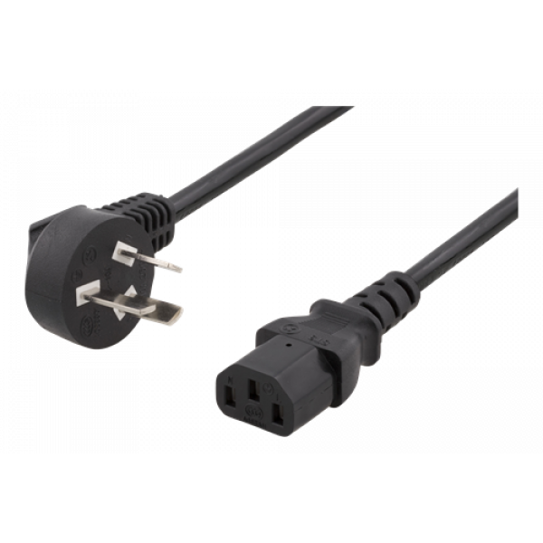 DELTACO jordad apparatkabel, PSB-10A - IEC 60320 C13, 2m, svart DEL-109CHI