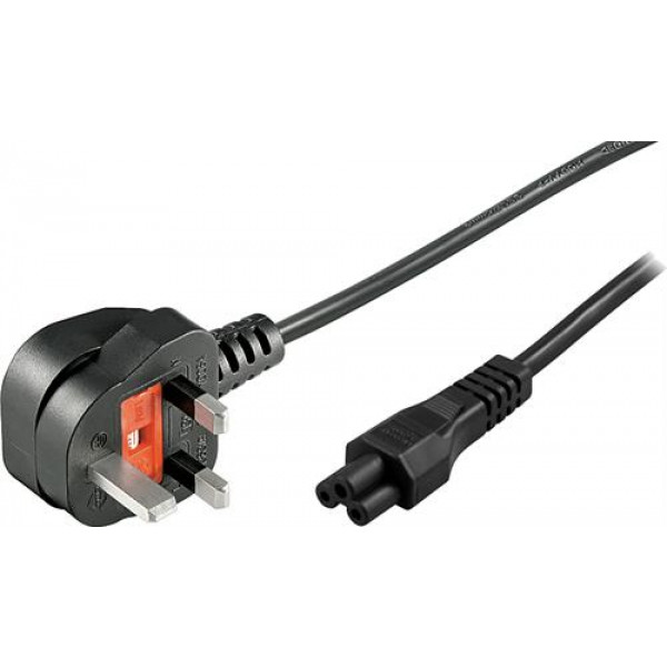 DELTACO apparatkabel, 3-pin för notebook, BS 1363 - rak C5, 3m