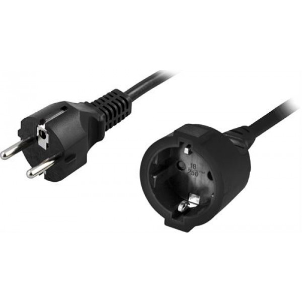 DELTACO förlängningskabel Svart 230 Volt med Schuko-kontakt 10m
