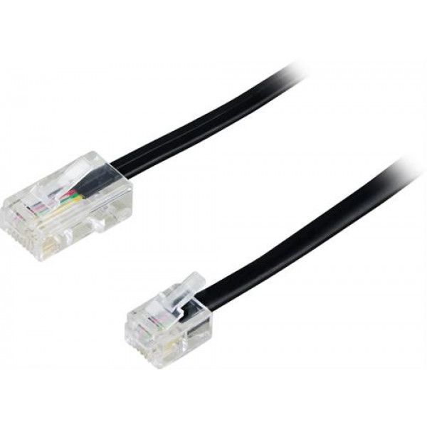DELTACO modularkabel, 8P4C till 6P4C(RJ11), 1 m, svart