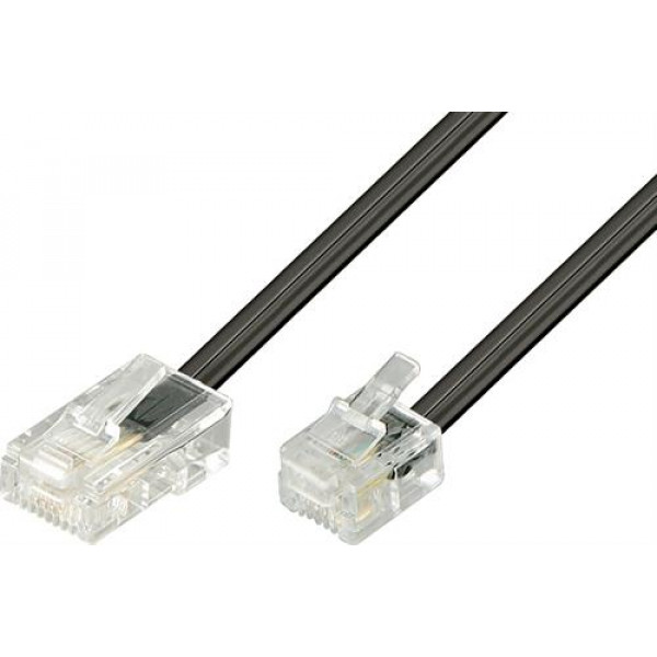 DELTACO modularkabel, 8P4C till 6P4C(RJ11), 3 m, svart