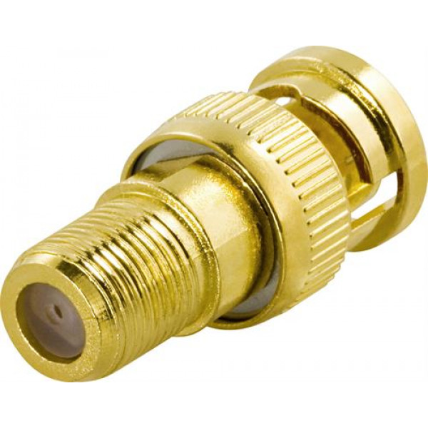 Adapter BNC - F-kontakt (ha-ho) Guldpläterad