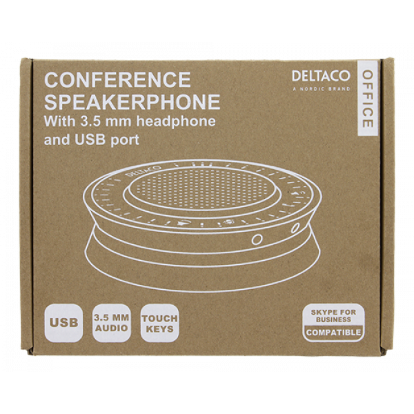 DELTACO Office, speakerphone, USB, UC/Skype DELC-0001