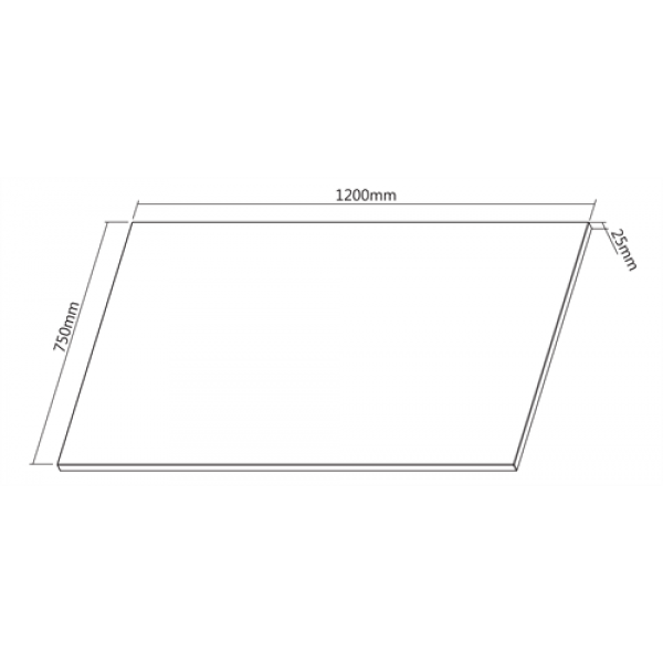 DELTACO Office, Desk board, White laminate, 1200x750x25mm DELO-0120