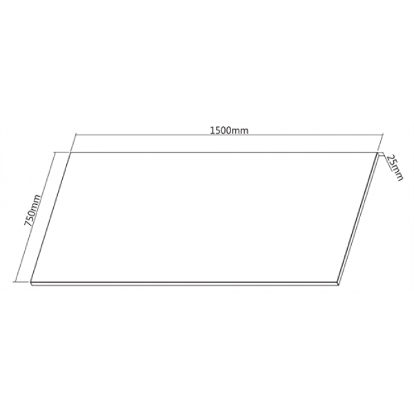 DELTACO Office, Desk board, White laminate, 1500x750x25mm DELO-0121