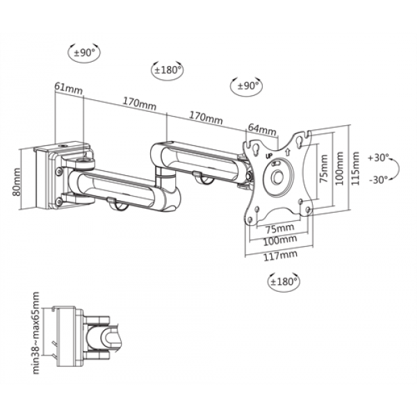 DELTACO Office, Monitor Arm Single Monitor DELO-0157
