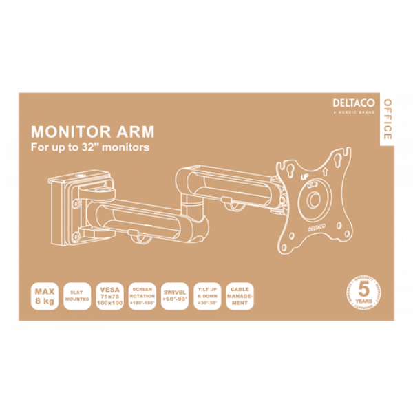 DELTACO Office, Monitor Arm Single Monitor DELO-0157