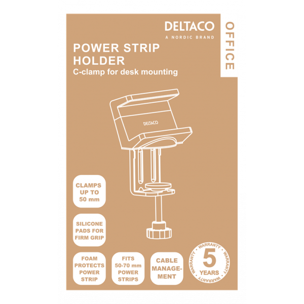 DELTACO Office, Clamp-On Power Strip Holder DELO-0201