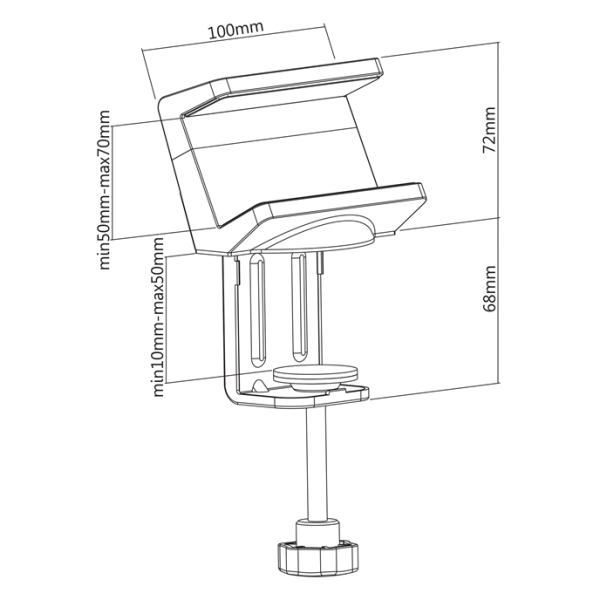 DELTACO Office, Clamp-On Power Strip Holder DELO-0201
