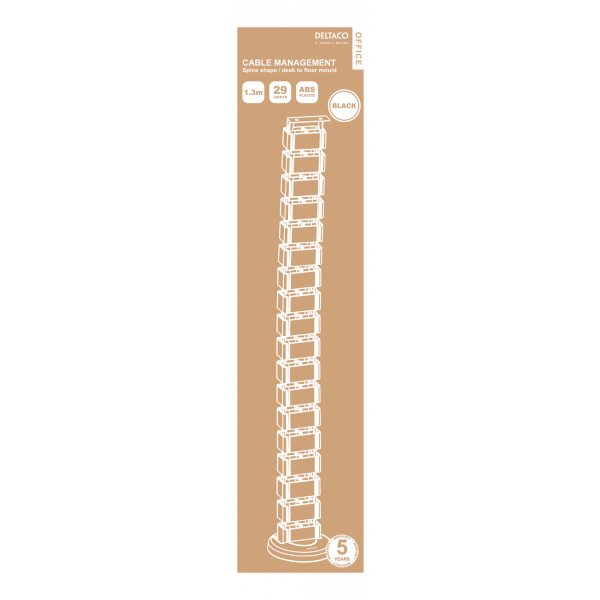 DELTACO Office, Spine Cable Organizer & Hider, Black DELO-0203
