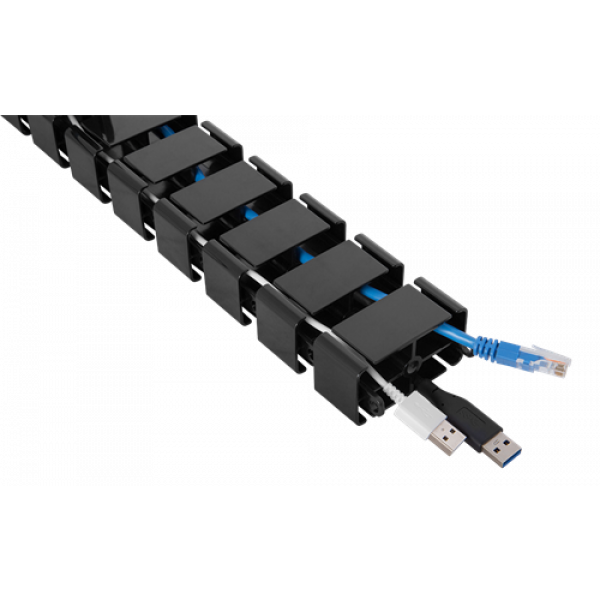 DELTACO Office, Spine Cable Organizer & Hider, Black DELO-0203