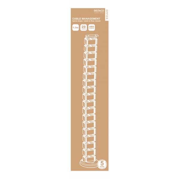 DELTACO Office, Spine Cable Organizer & Hider, White DELO-0204