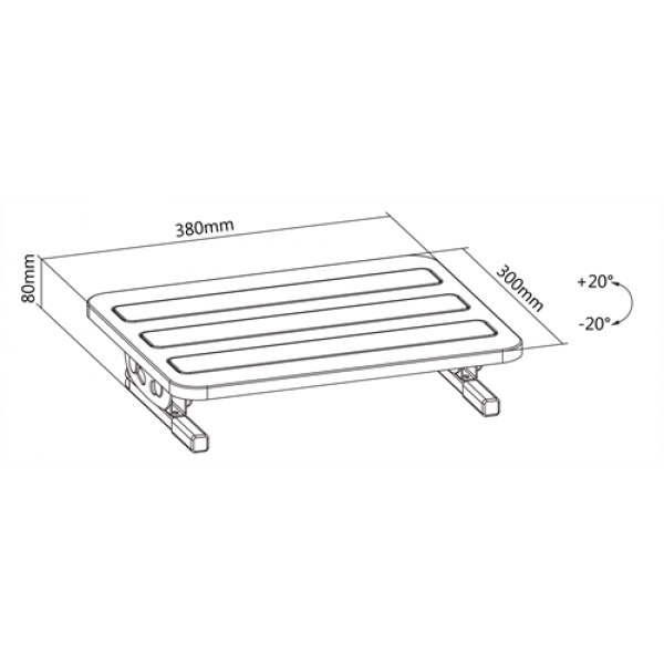 DELTACO Office, Ergonomic Tiltable Steel Foot Rest DELO-0300