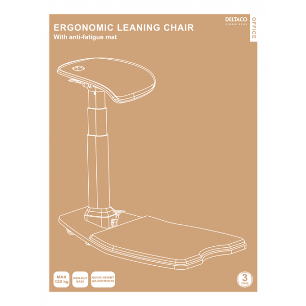 DELTACO Office, Ergonomic Leaning Chair with Anti-Fatigue Mat DELO-0302