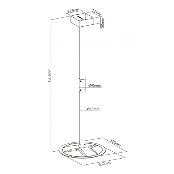 DELTACO Office Hand sanitizer bottle floor stand DELO-0611
