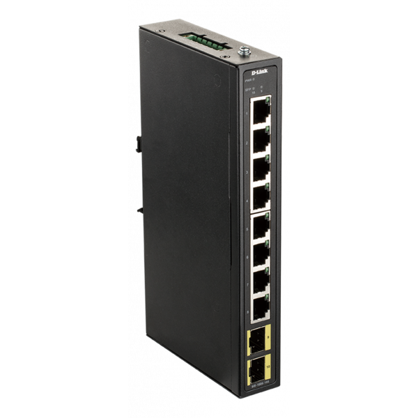 D-Link 8-port Gigabit Industrial Switch including 2 x 100/1000M SFP DIS-100G-10S