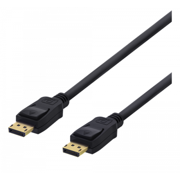 DELTACO DisplayPort-kabel, 0,5m, 4K UHD, DP 1.2, svart DP-1005D