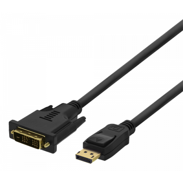 DELTACO Lenovo DisplayPort - DVI-D Single Link, 2m, svart DP-2022