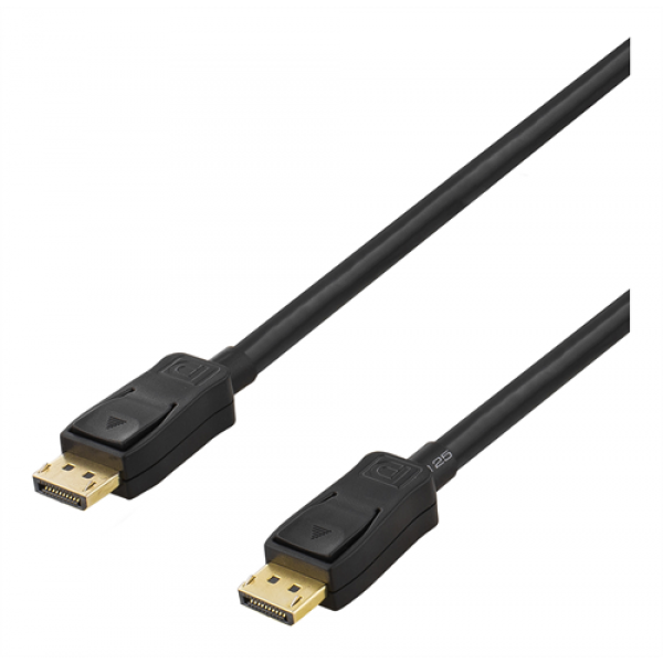 DELTACO DisplayPort monitorkabel, 20-pin ha - ha, 20m, svart