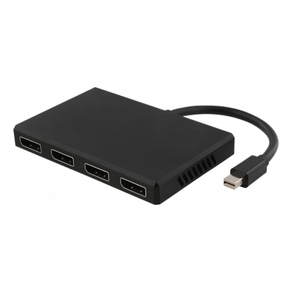 DELTACO miniDisplayPort - 4xDisplayPort MST-hubb, 3840x2160 i 60Hz, sv DP-911